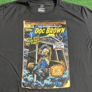 Funko The Adventures Of Doc Brown Back To The Future Comic T-Shirt Size XL Black